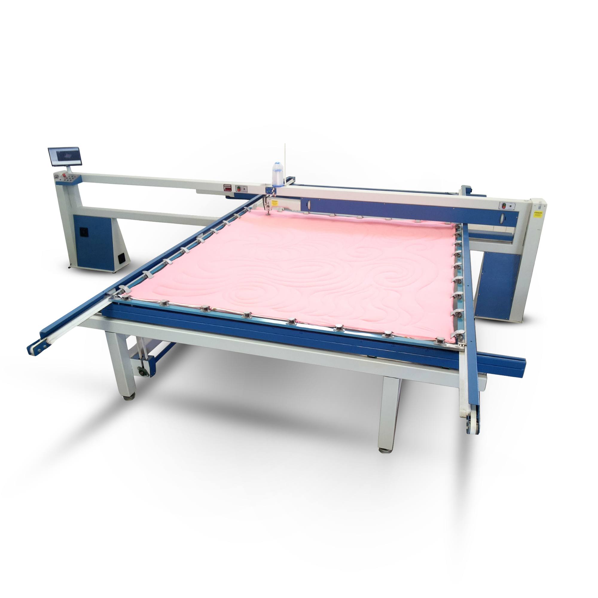 Máquina para costurar edredom Fischertec FIS 20 G, com um cabeçote e bastidor para matelação de edredons